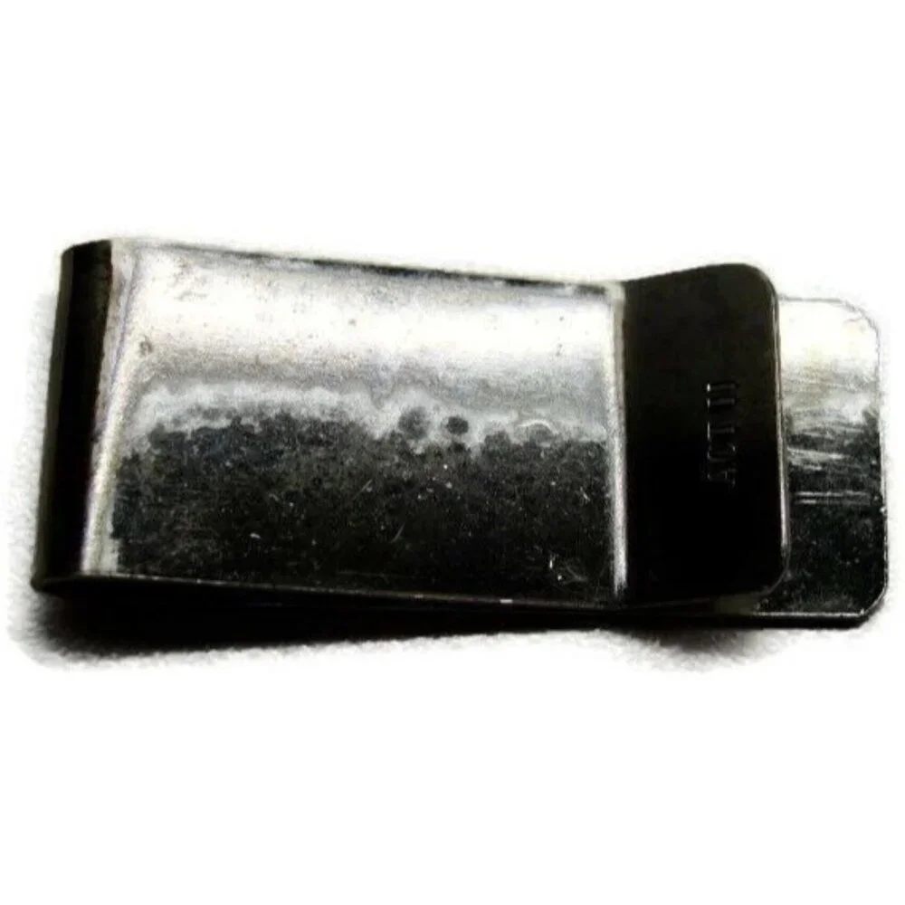 Act II Money Clip Etched Stainless Steel Credit Card Cash Silver Tone Engravable